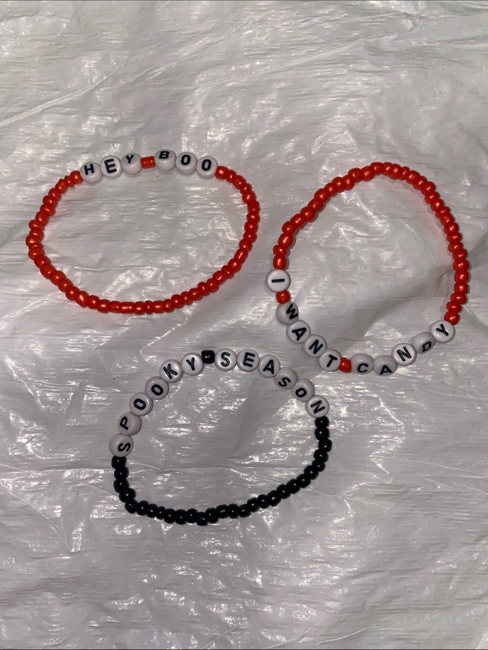 HEY BOO Halloween Beaded Bracelets